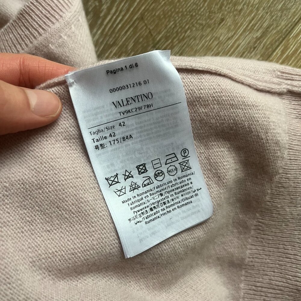 NWT $1.5K VALENTINO Virgin Wool & Cashmere Rockstud Sweater IT42/US6/M - Picture 8 of 9